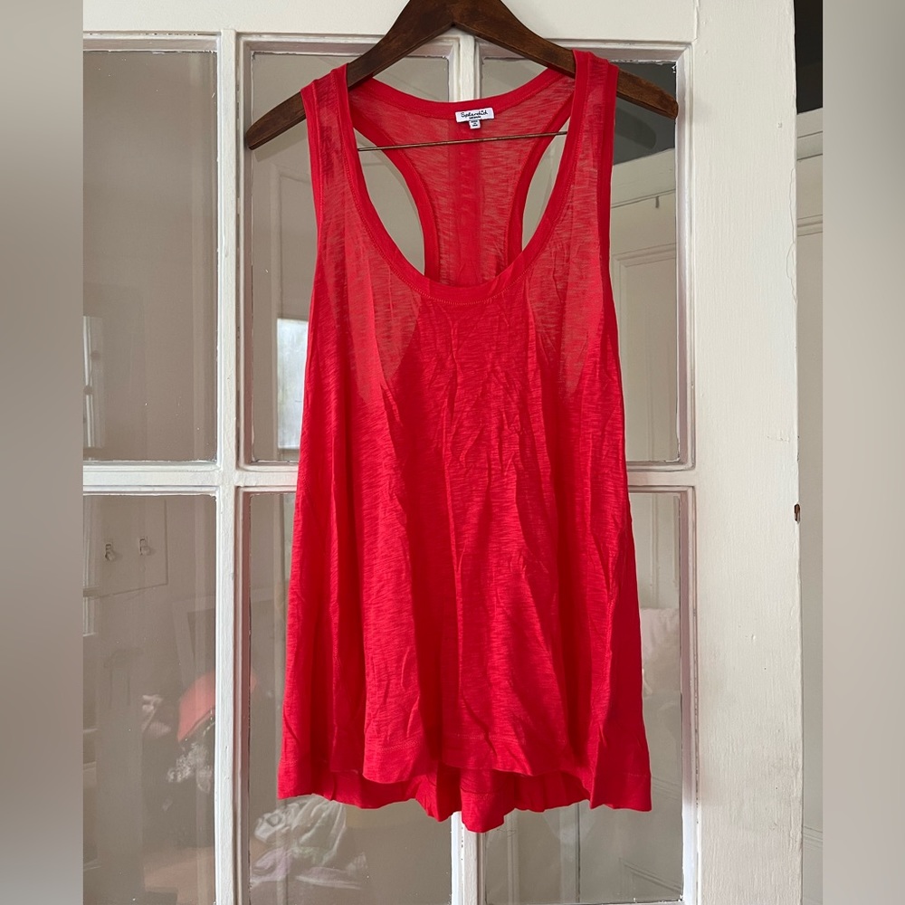Splendid Salmon Colored Scoop Tank Top